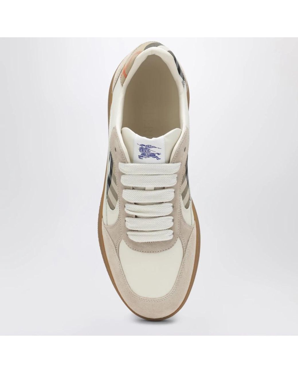 Burberry White Sneakers With Tartan Details for men