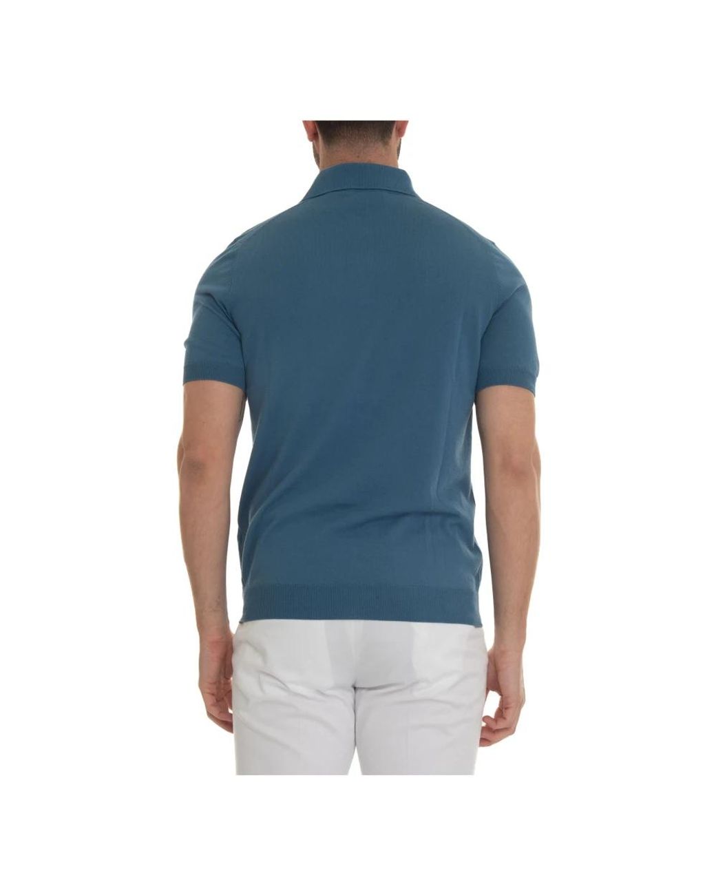 Gran Sasso Blue Polo Shirts for men