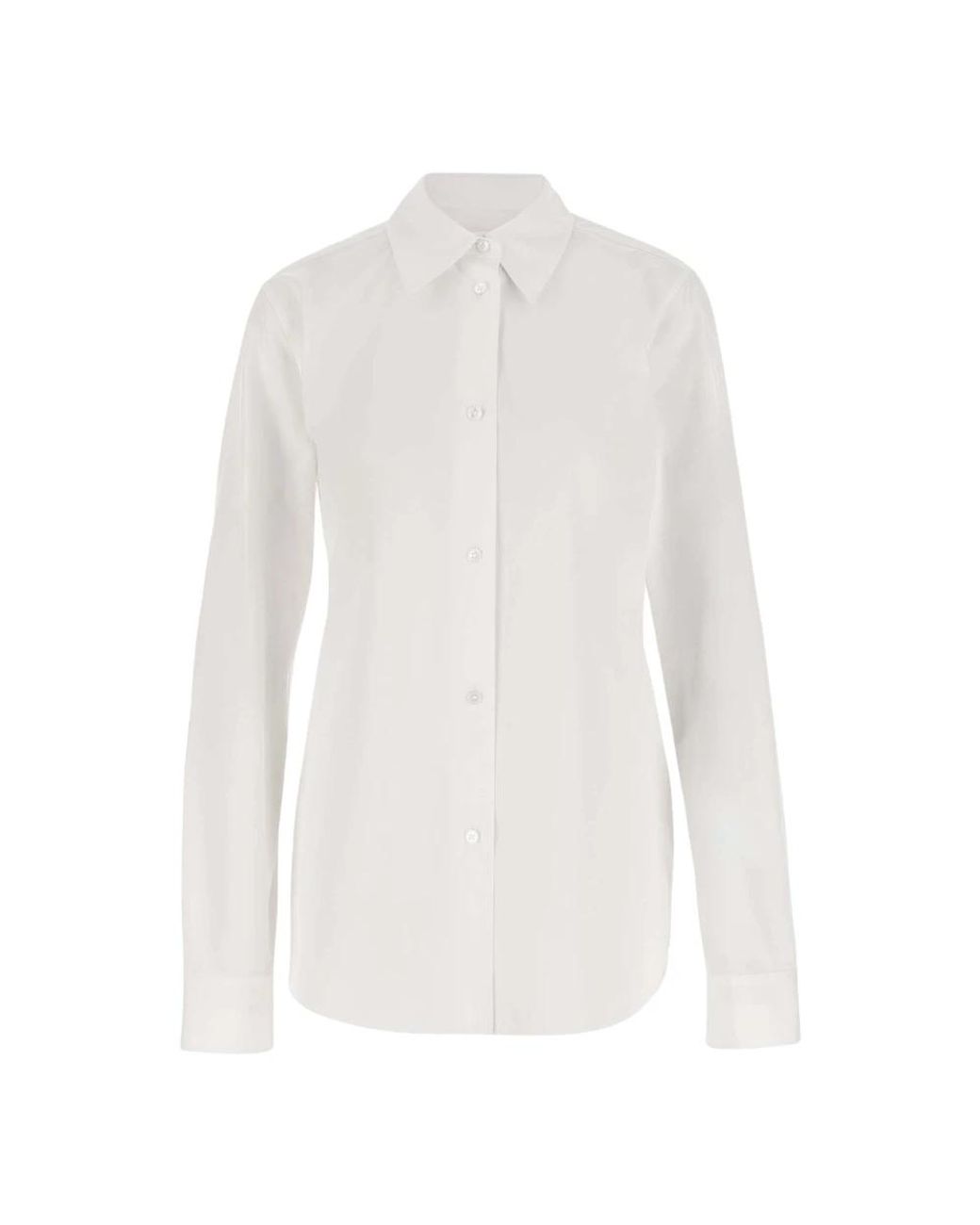 Jil Sander Overhemden ,Wit ,Katoen Katoenen Overhemd Met Lange Mouwen En Kraag in het White
