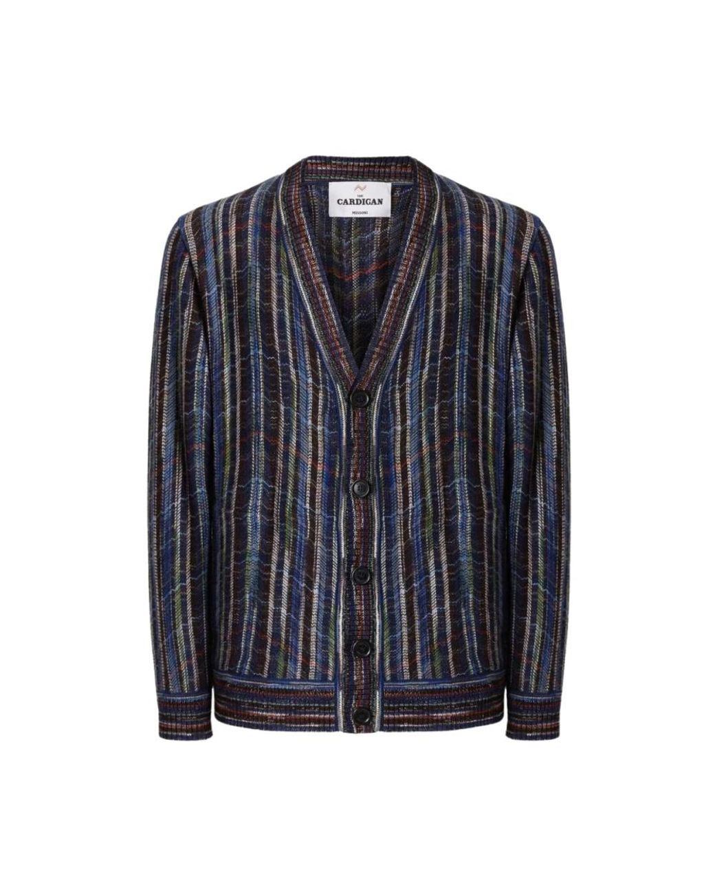 Missoni Blue V-Neck Knitwear for men