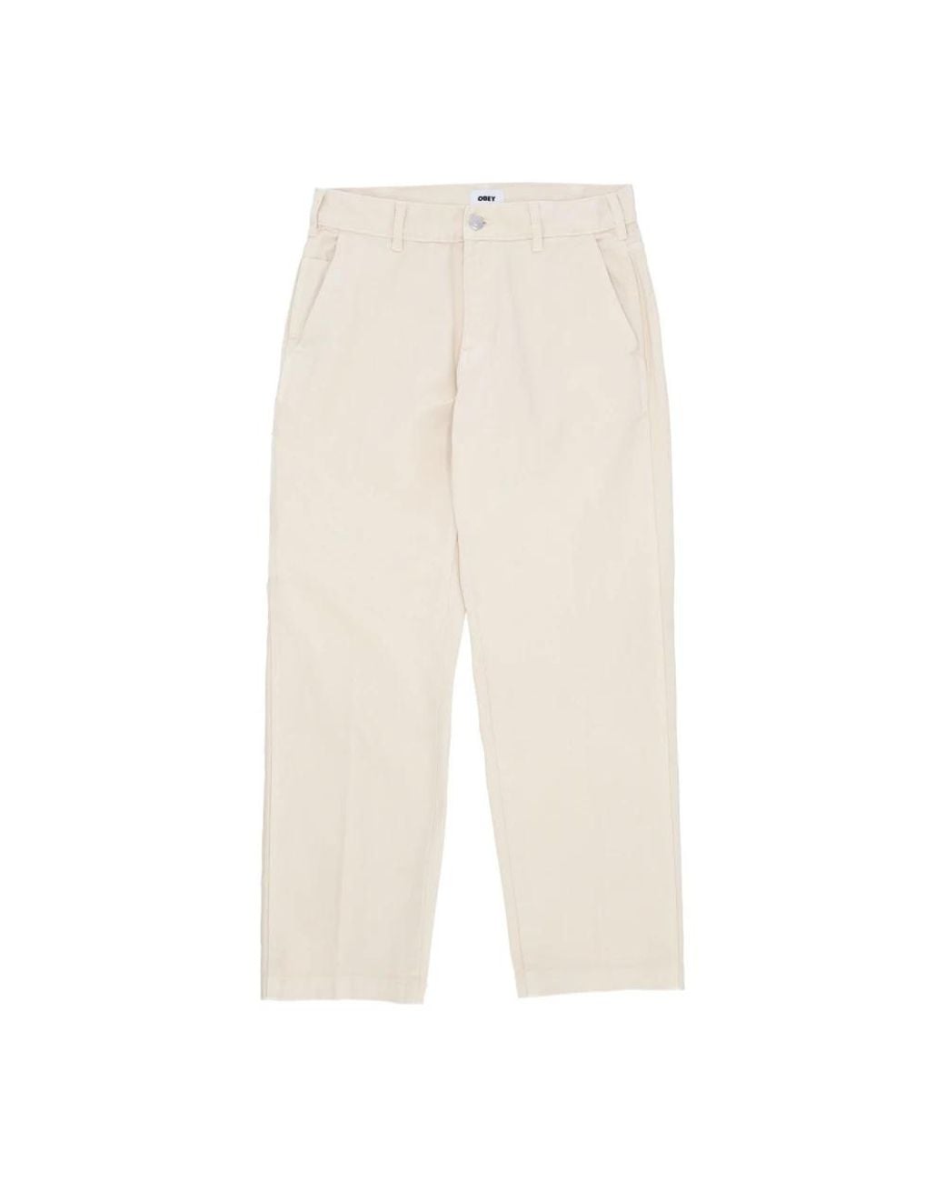 Obey Broeken ,Denim Hardwork Carpenter Denim Pant in het Natural voor heren