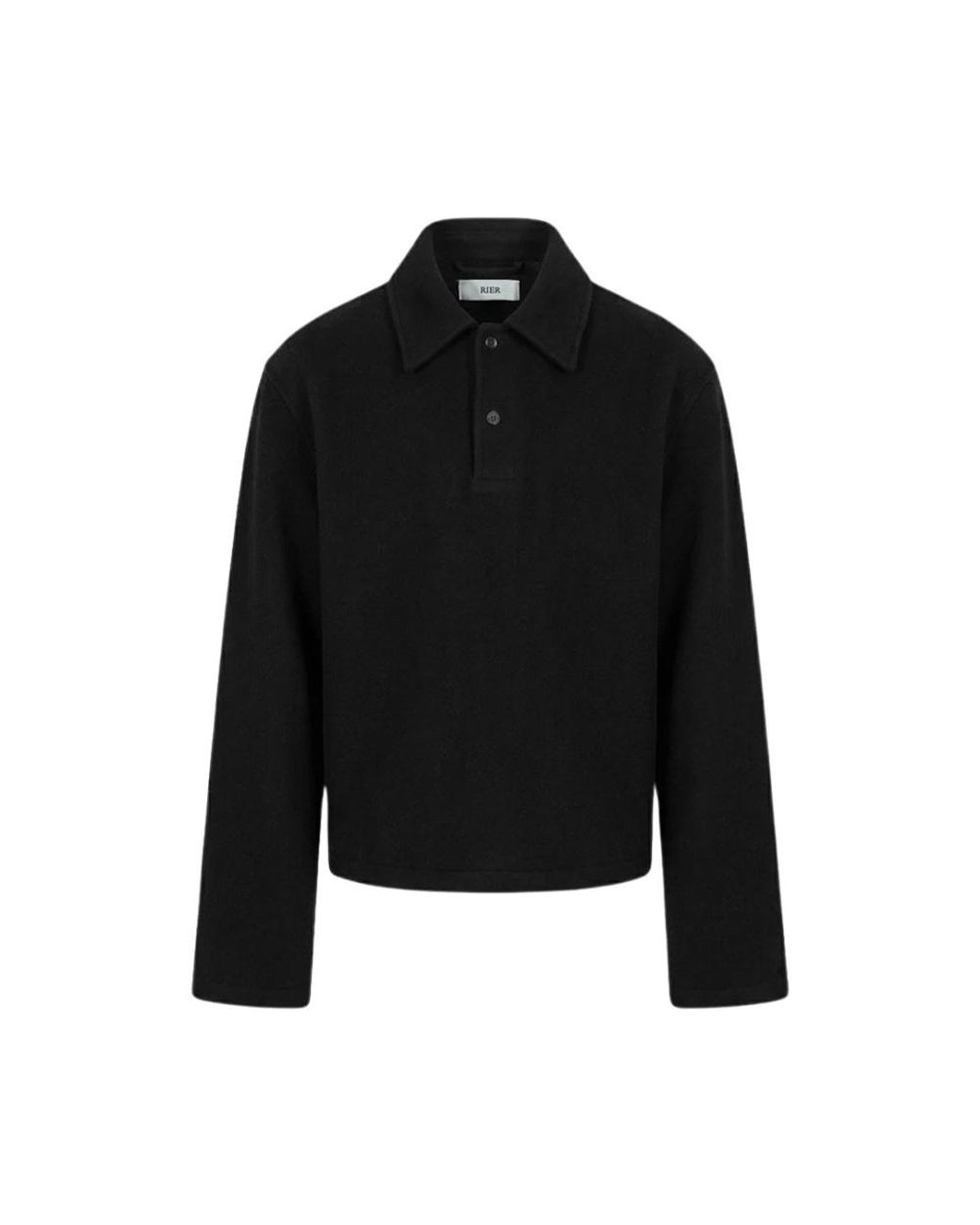 Rier Fleece Polo in het Black voor heren