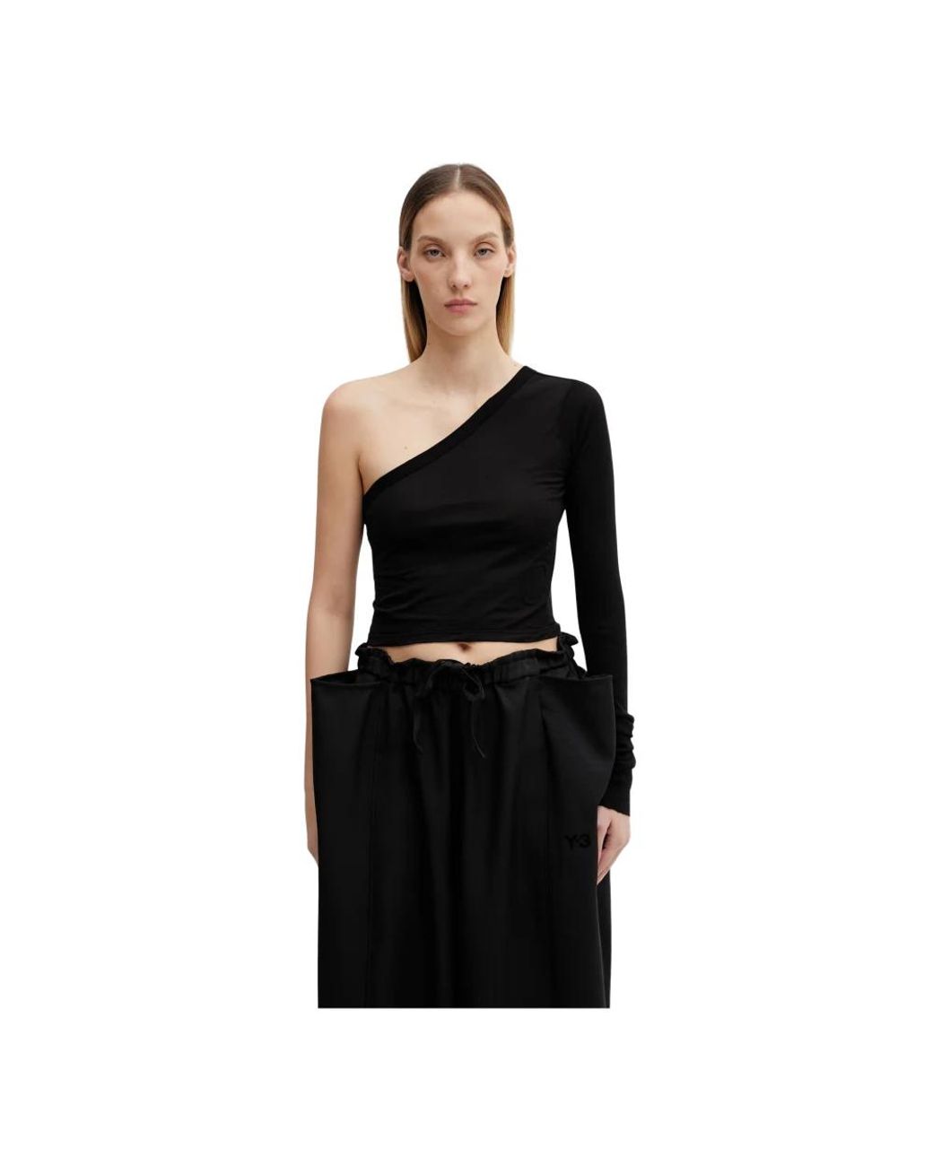Rick Owens Ziggy One-Shoulder Top in het Black