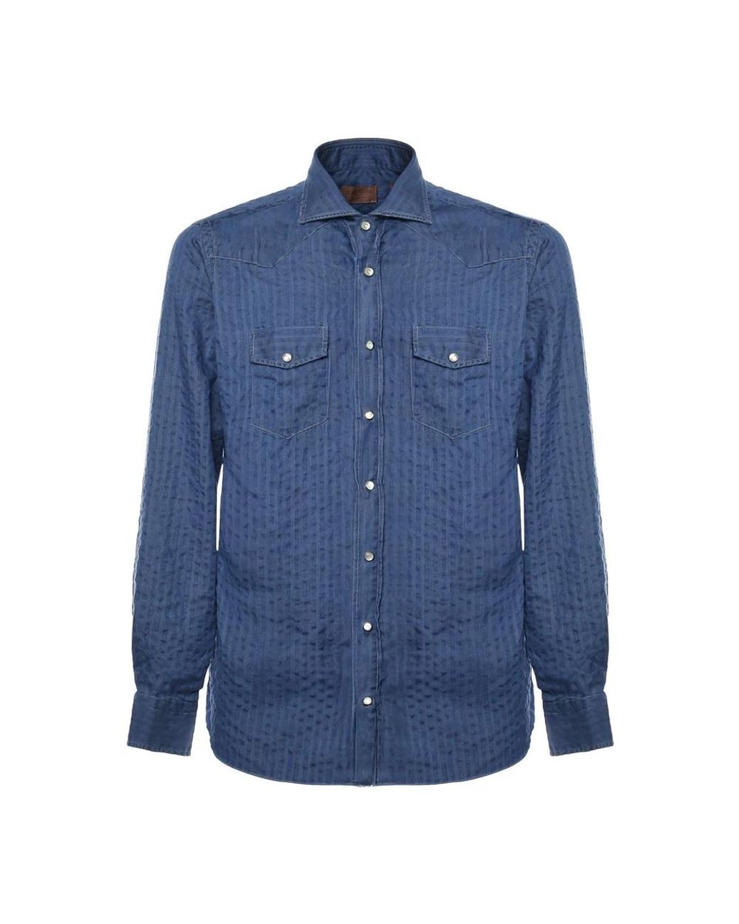 Borriello Blue Denim Shirts for men