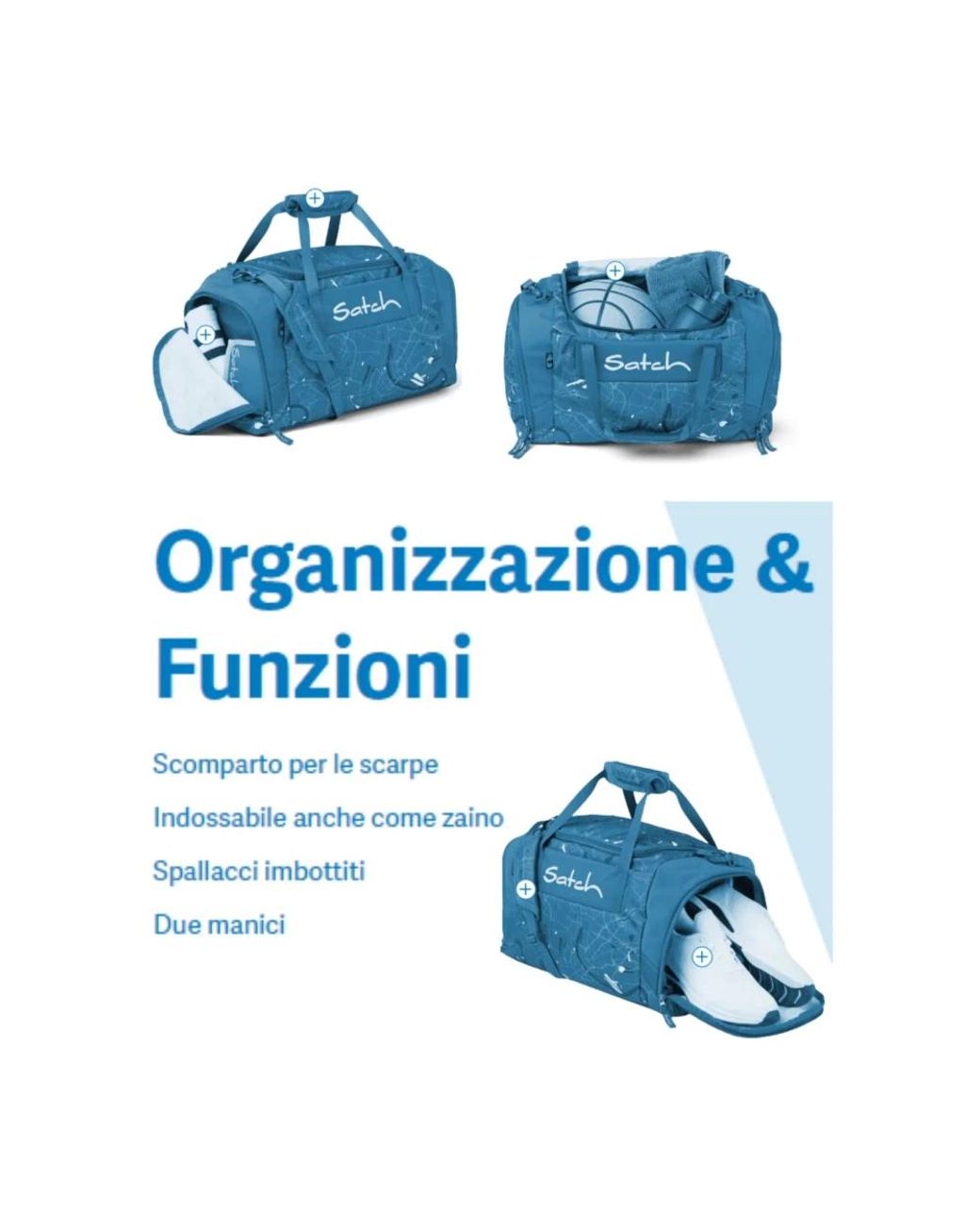 Satch Blue Weekend Bags