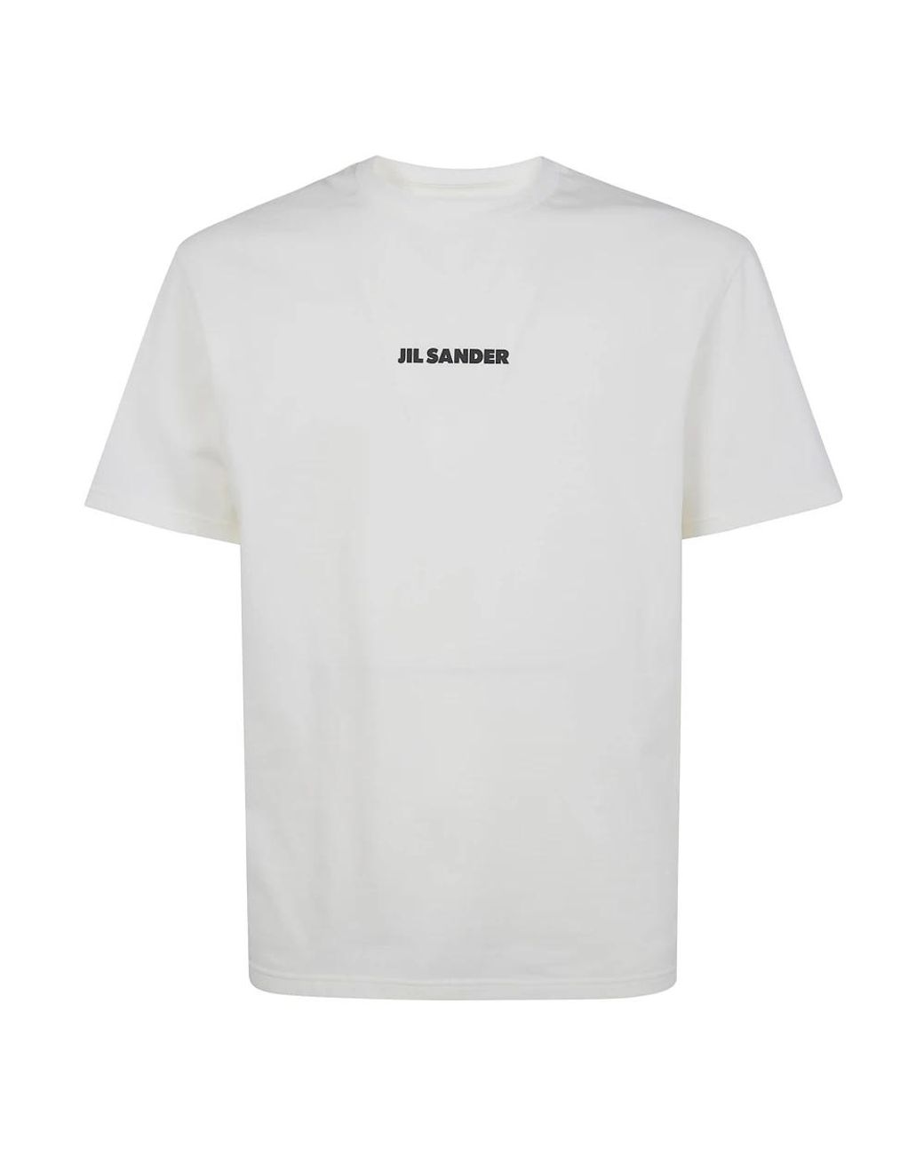 Jil Sander Tops ,Wit ,T-Shirt Met Ronde Hals, Korte Mouwen En Logo in het White voor heren