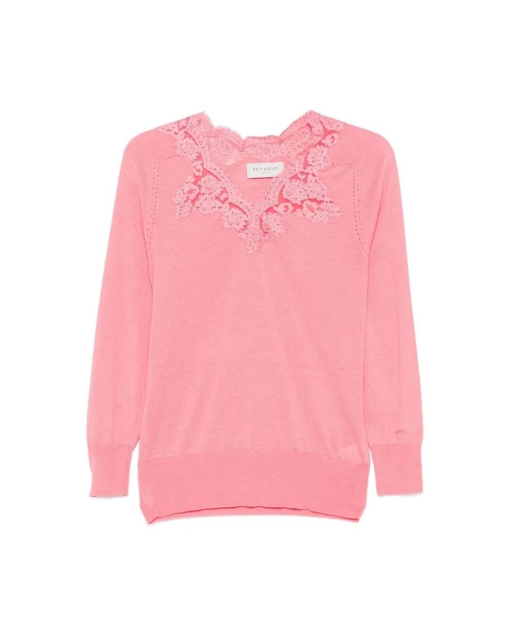 Ermanno Scervino Pink V-Neck Knitwear
