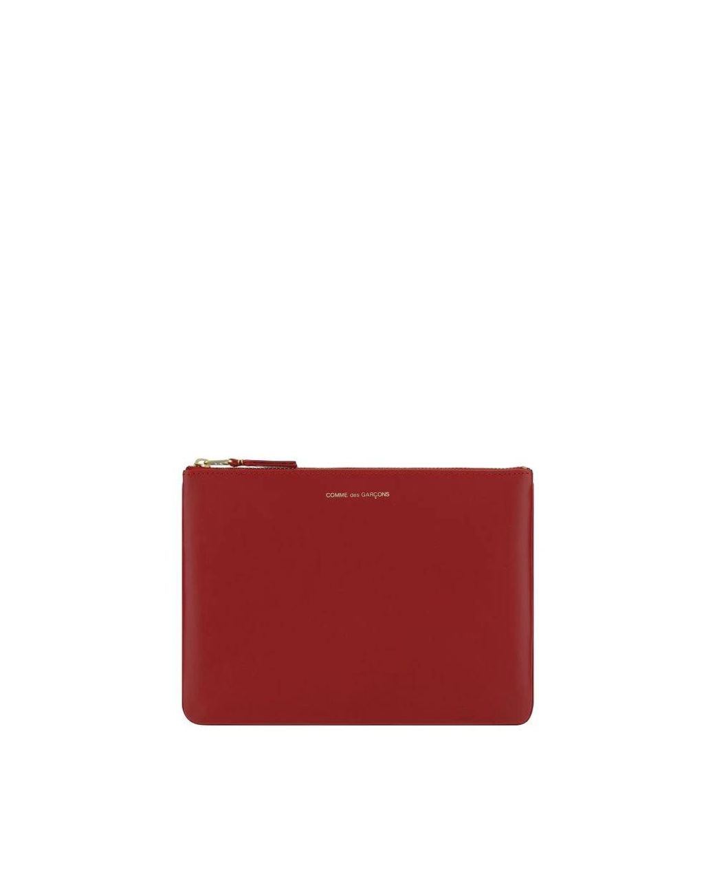 Comme des Garçons Accessoires ,Rood ,Leer Leren Muntportemonnee Met Logo in het Red voor heren