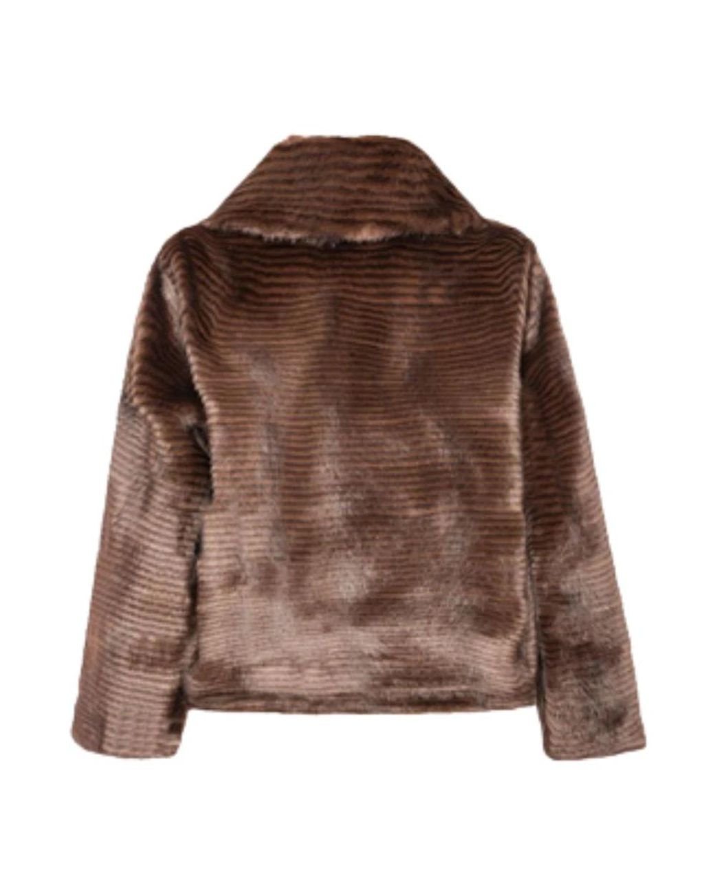 Fracomina Brown Faux Fur & Shearling Jackets