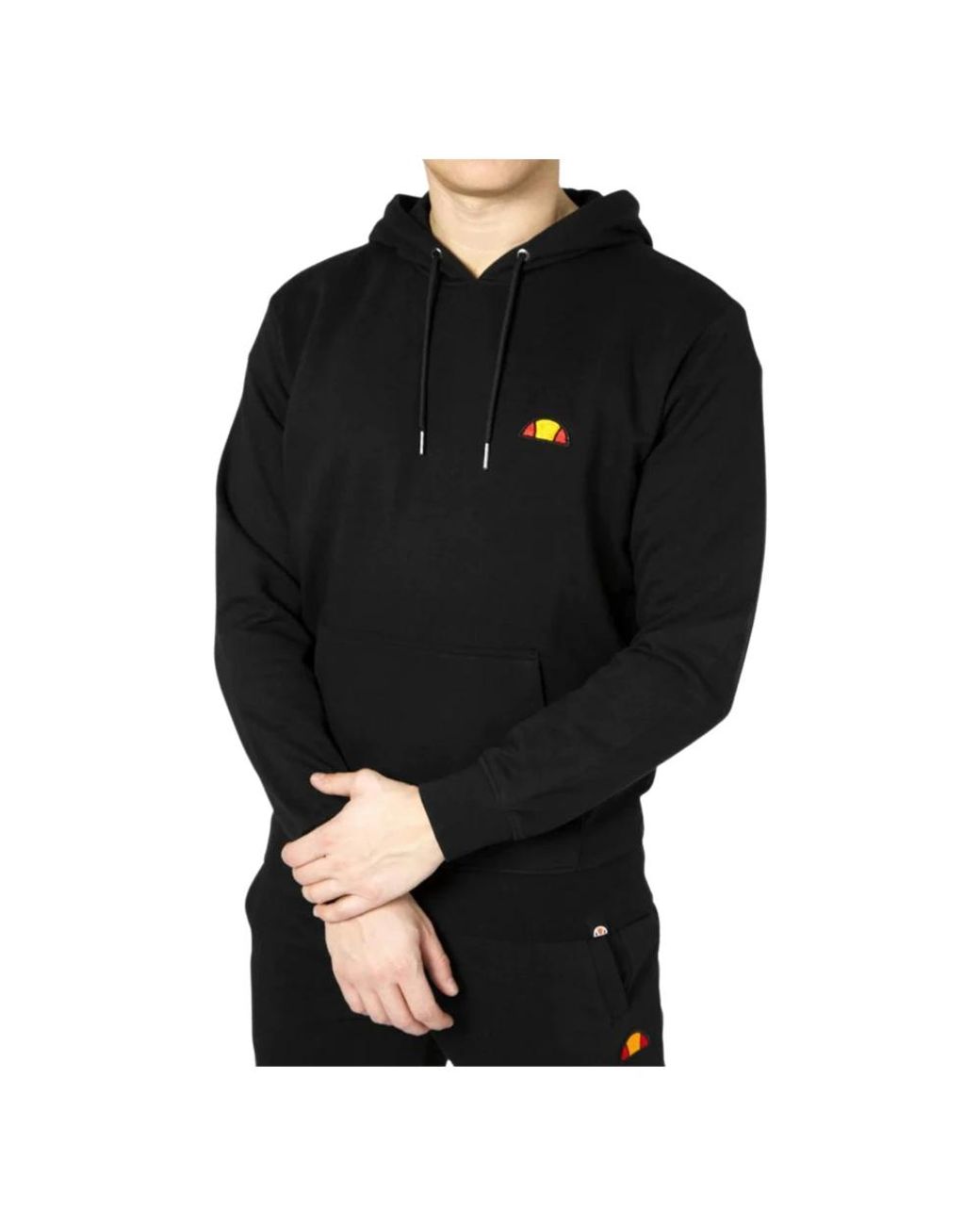 Ellesse Hoodies & Sweatvesten ,Zwart ,Zwarte Hoodie Met Patchlogo in het Black voor heren