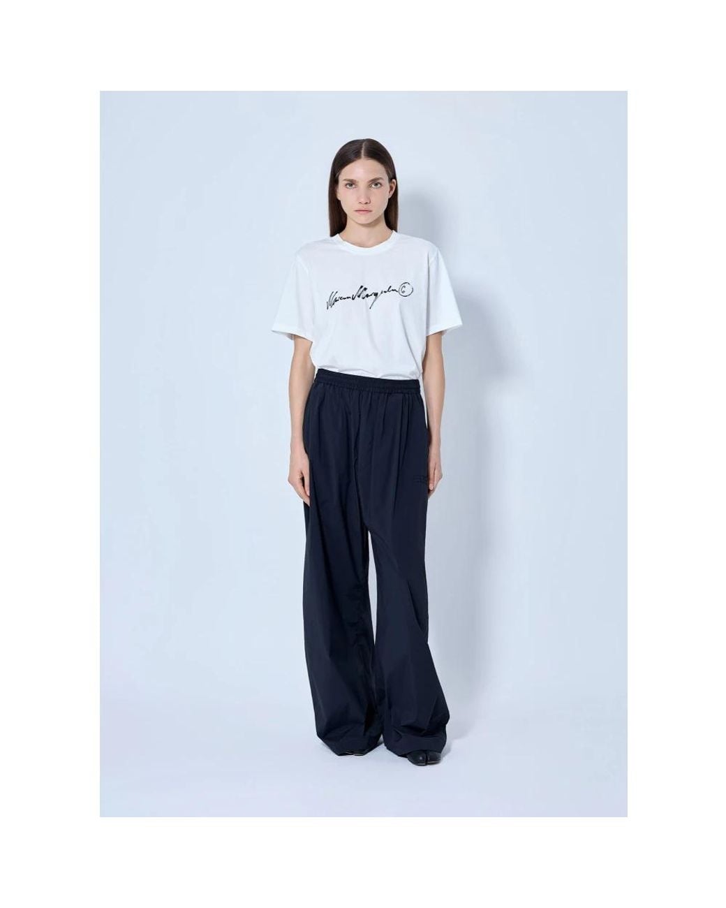 MM6 by Maison Margiela Blue Wide Trousers
