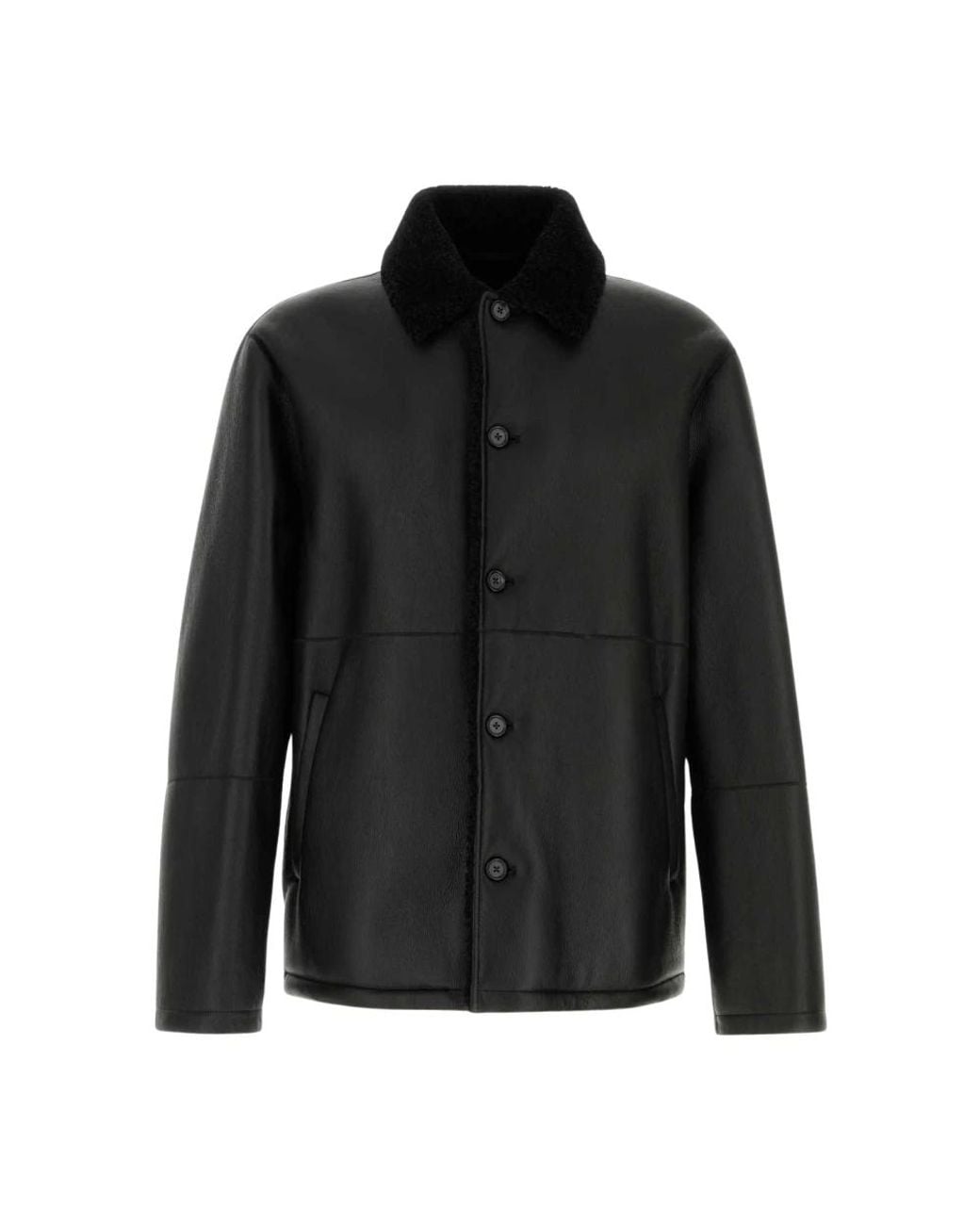 Jil Sander Black Faux Fur & Shearling Jackets for men