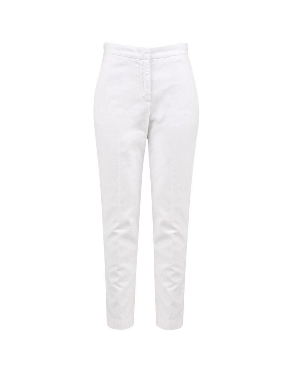 Aspesi White Slim-Fit Trousers