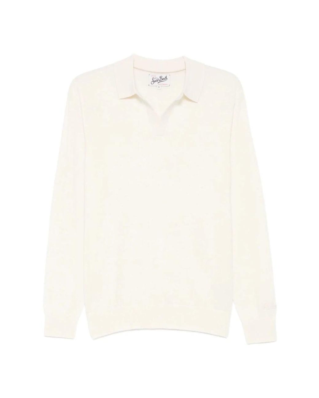 Mc2 Saint Barth White V-Neck Knitwear for men