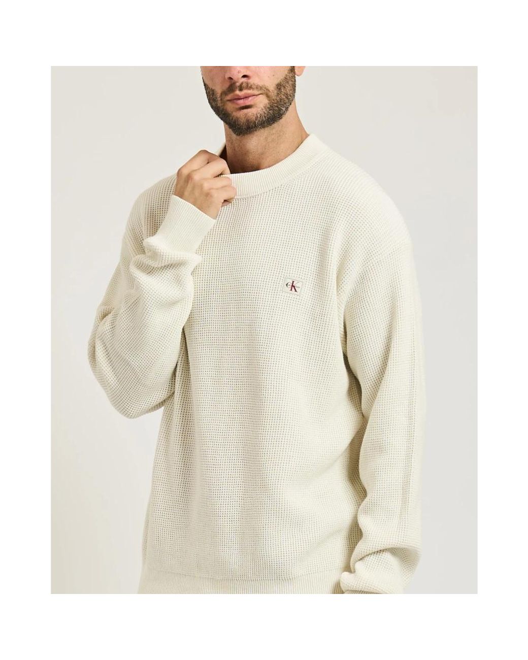 Calvin Klein Natural Round-Neck Knitwear for men