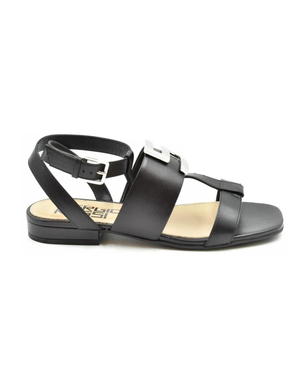 Sergio Rossi Black Flat Sandals