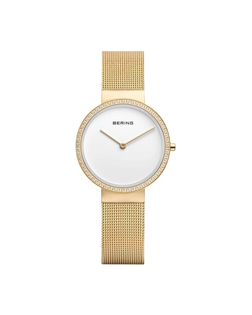 Bering Accessoires ,Geel ,Dameshorloge Goud, Wit Classic 14531-330 in het Metallic