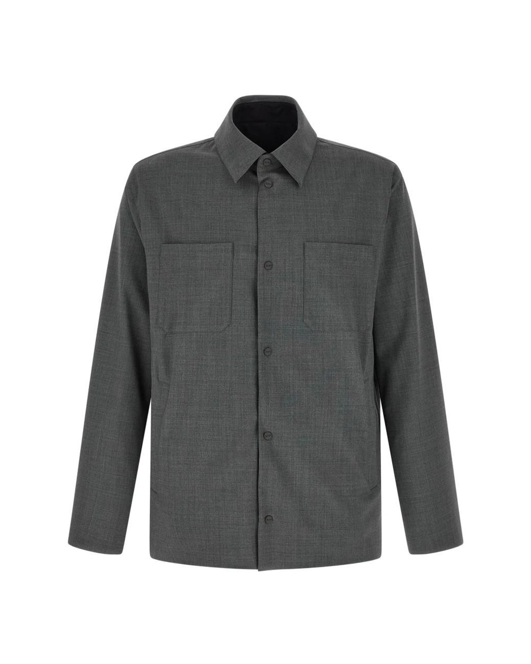 Herno Overhemden ,Grijs ,Wol Omkeerbaar Overshirt in het Gray voor heren