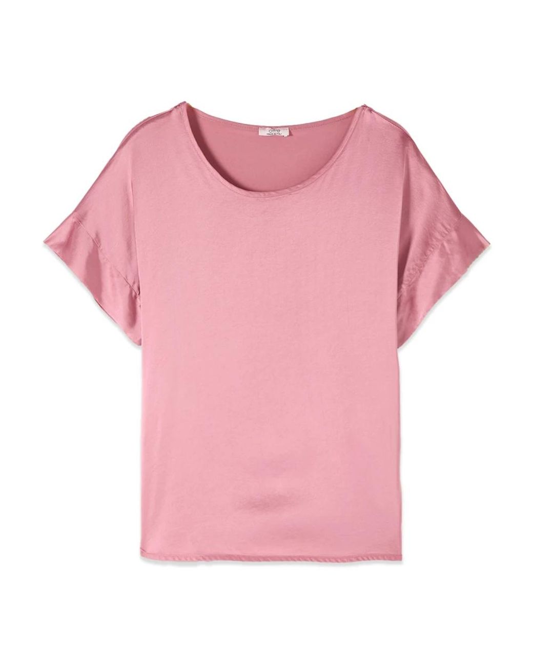 Oltre Viscose Satijnen Blouse in het Pink
