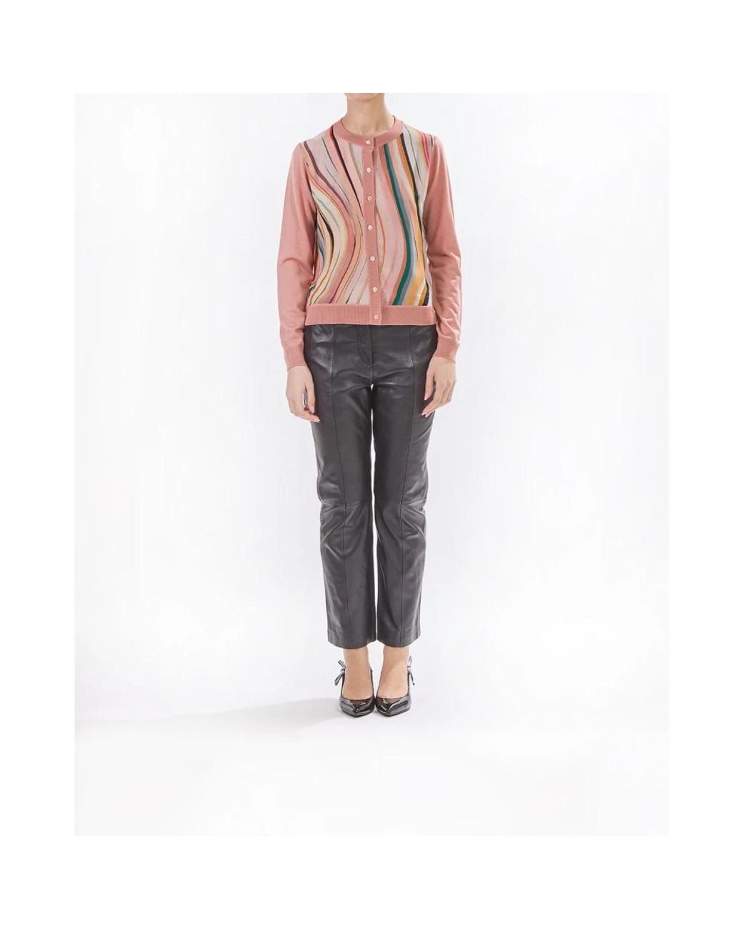 Paul Smith Truien & Vesten ,Roze ,Wol Swirl Cardigan in het Pink