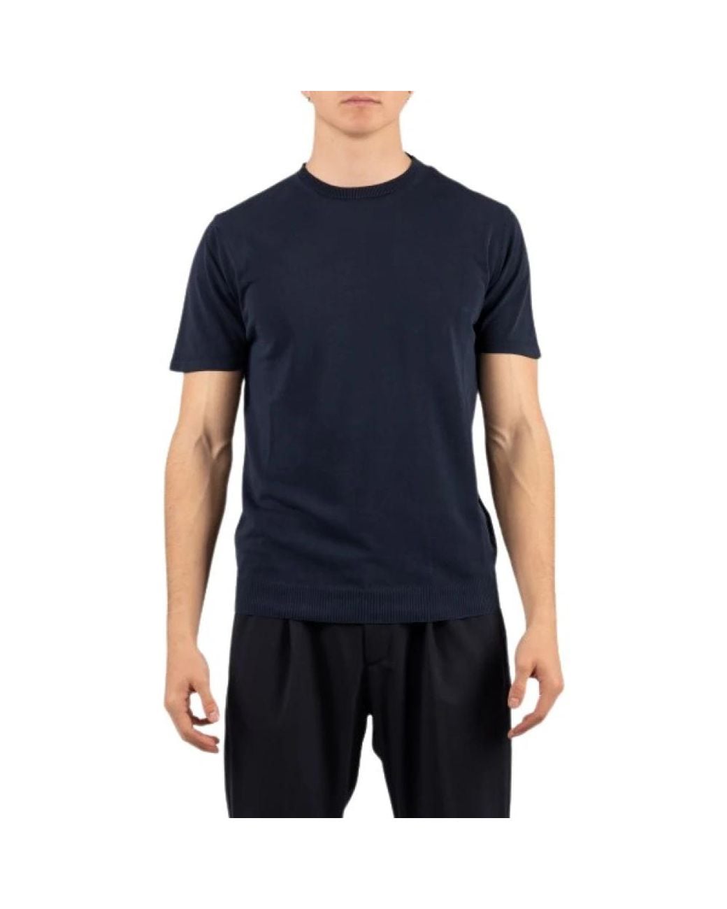 Daniele Fiesoli Blue Round-Neck Knitwear for men