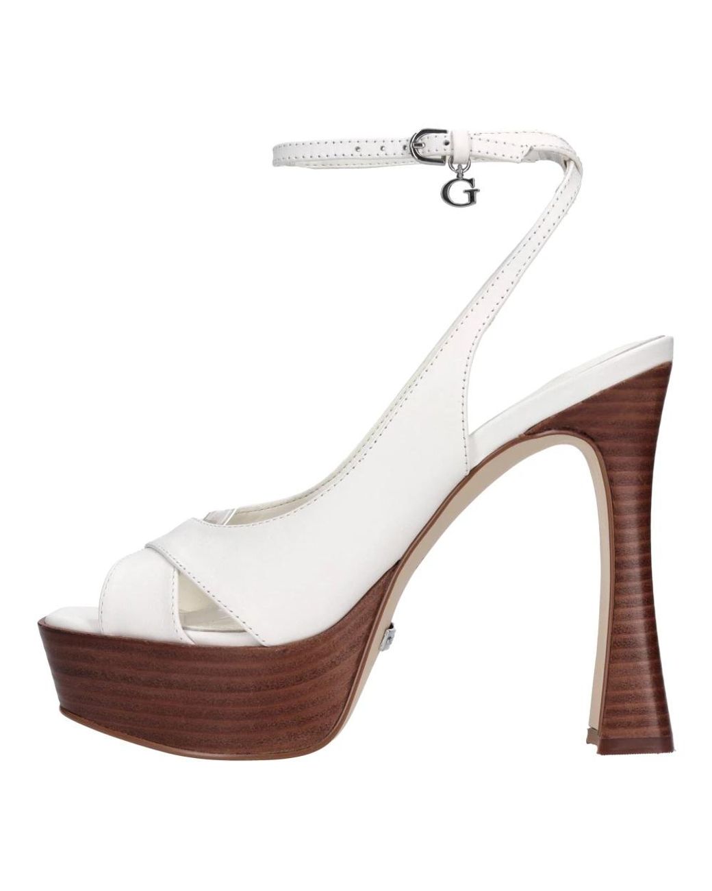 Guess White High Heel Sandals