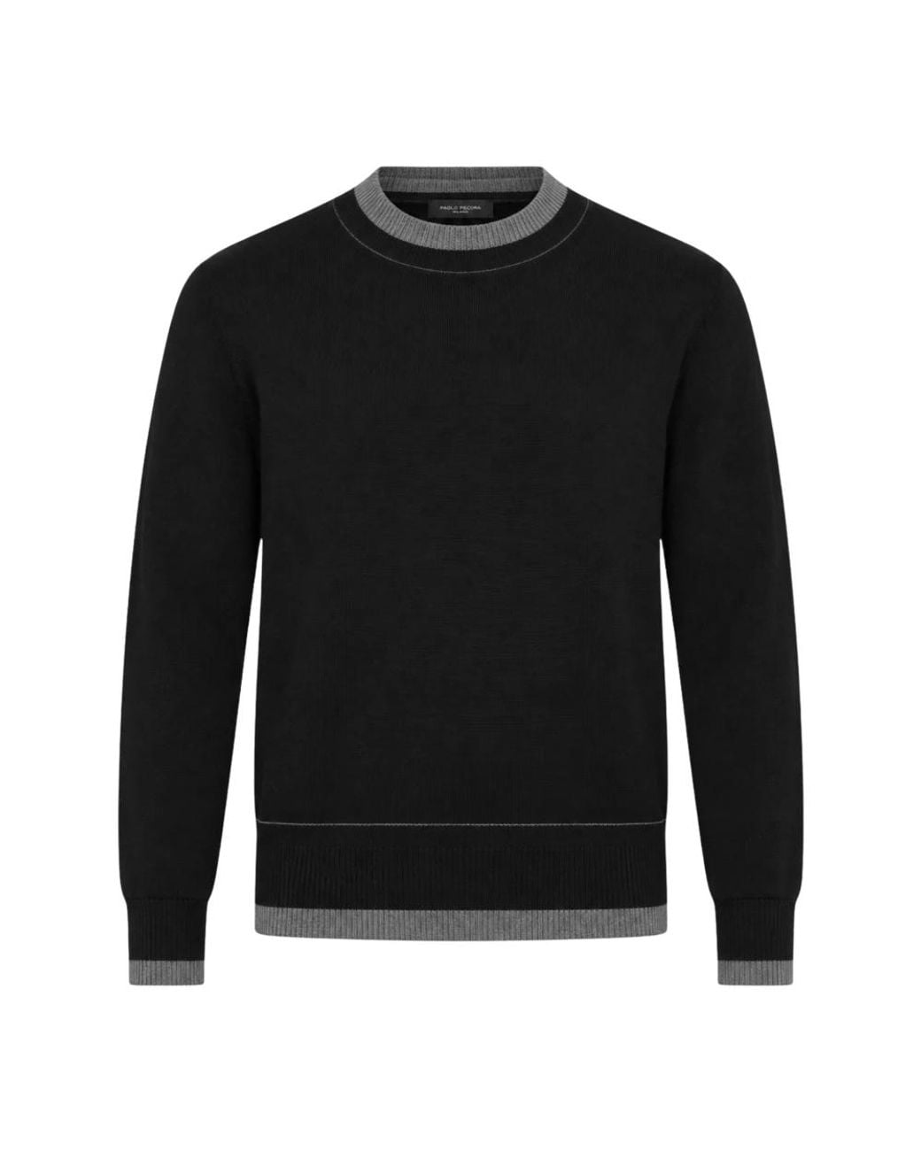 Paolo Pecora Black Round-Neck Knitwear for men
