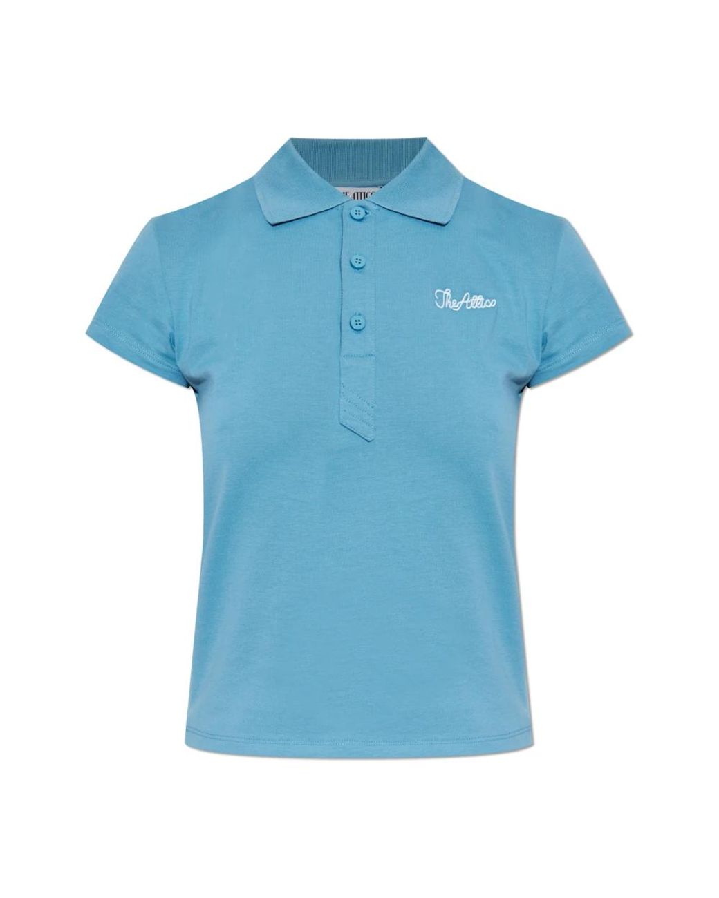 The Attico Tops ,Blauw ,Katoen Polo Met Logo in het Blue