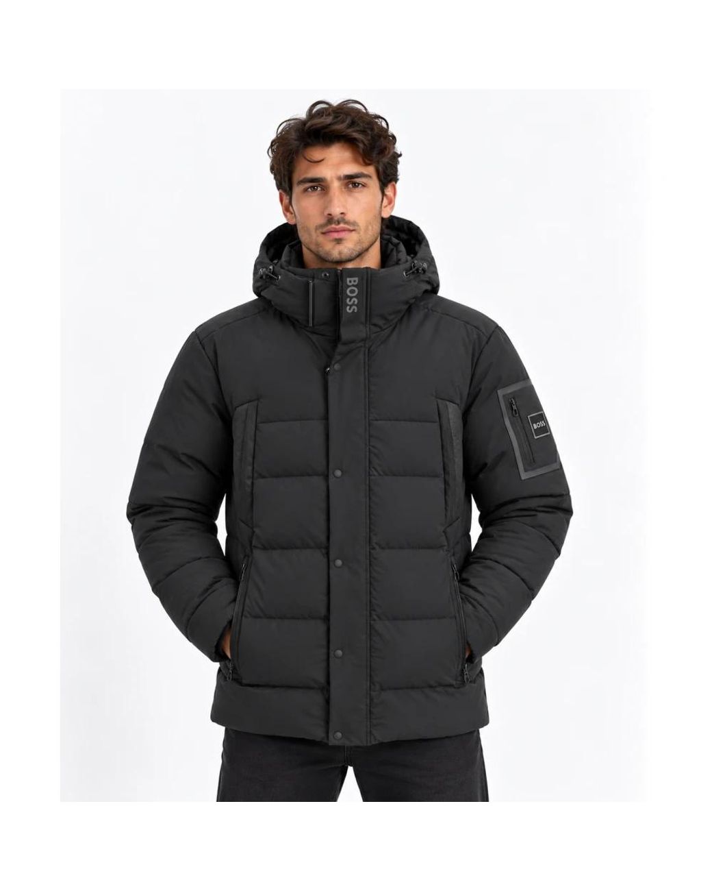 Down Jackets Boss de hombre de color Black