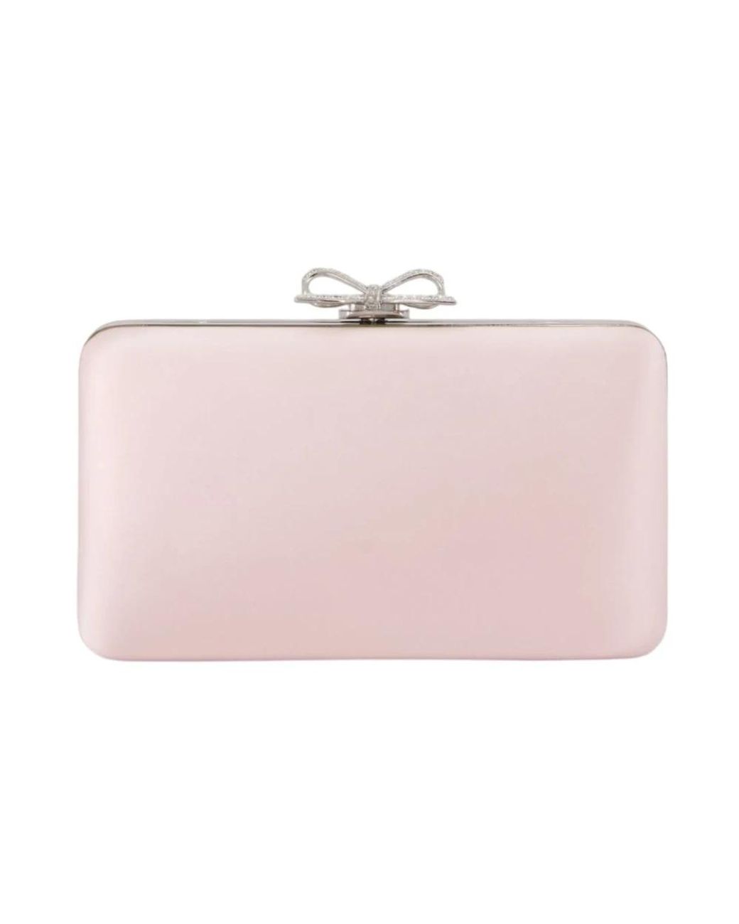 Self-Portrait Pink Satin Clutch Bag