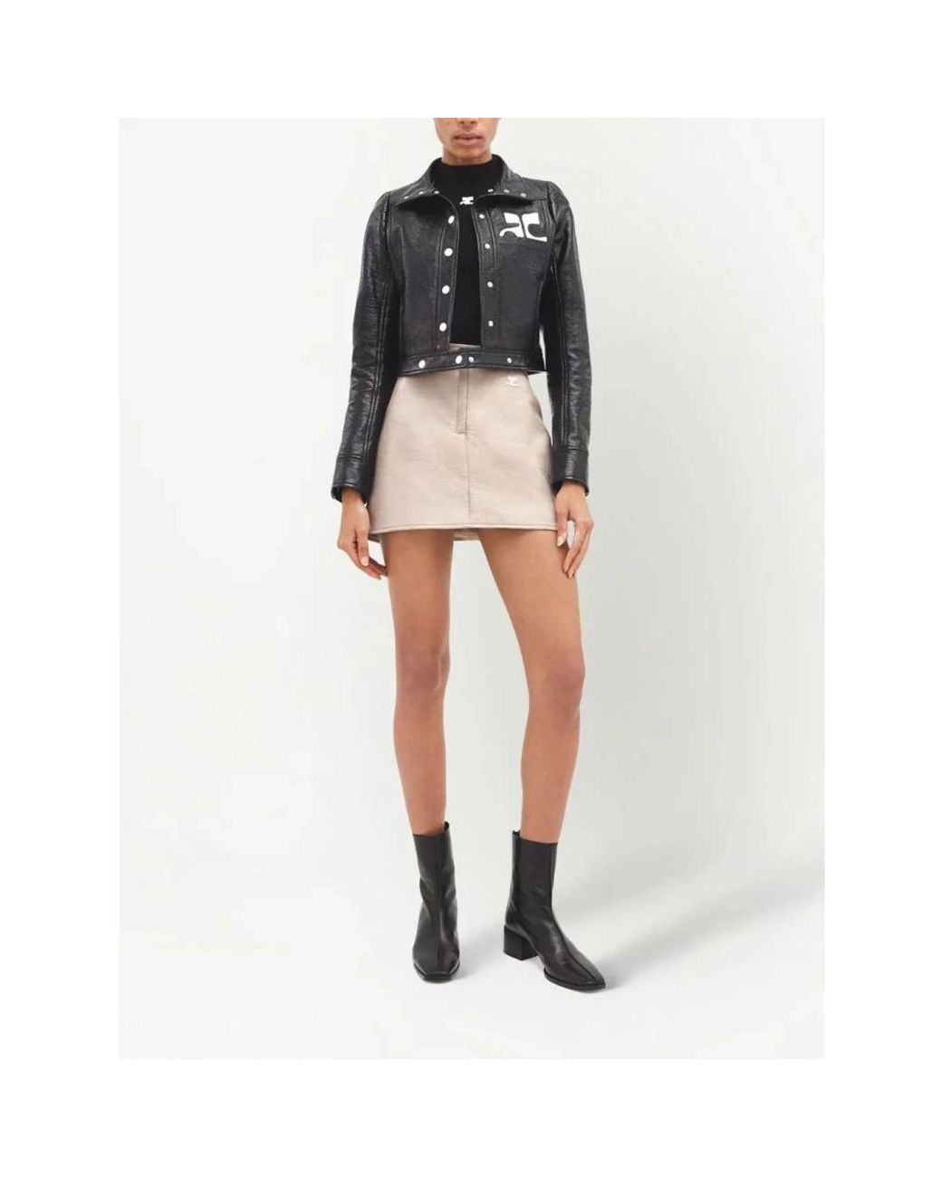 Courreges Reedition Vinyl Jas in het Black