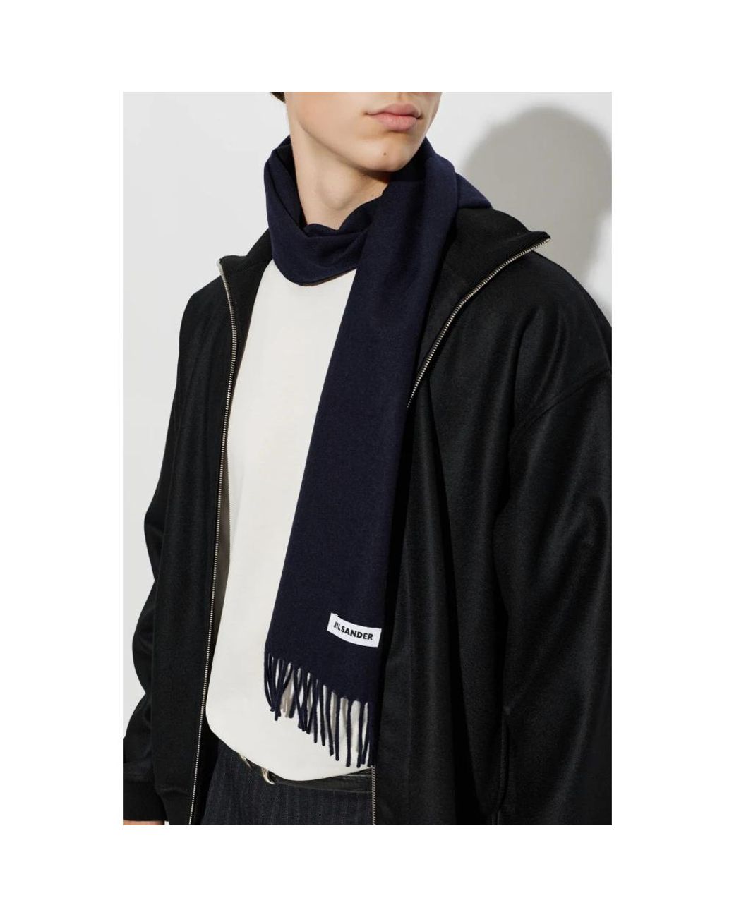 Jil Sander Blue Winter Scarves for men