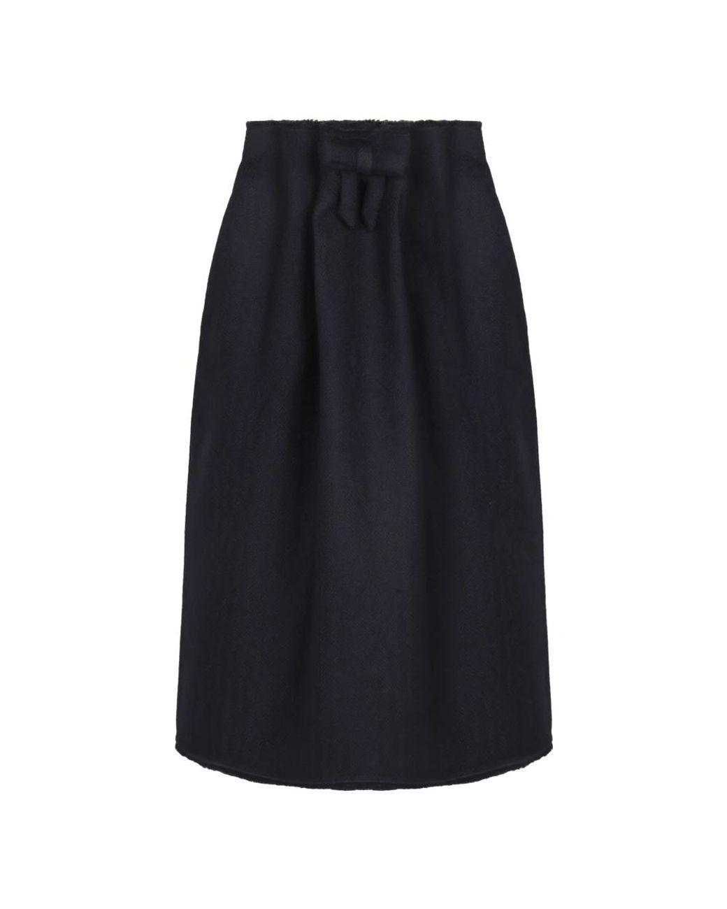 Prada Rokken ,Blauw ,Wol Bow-Detailed Frayed-Edge Midi Rok in het Blue