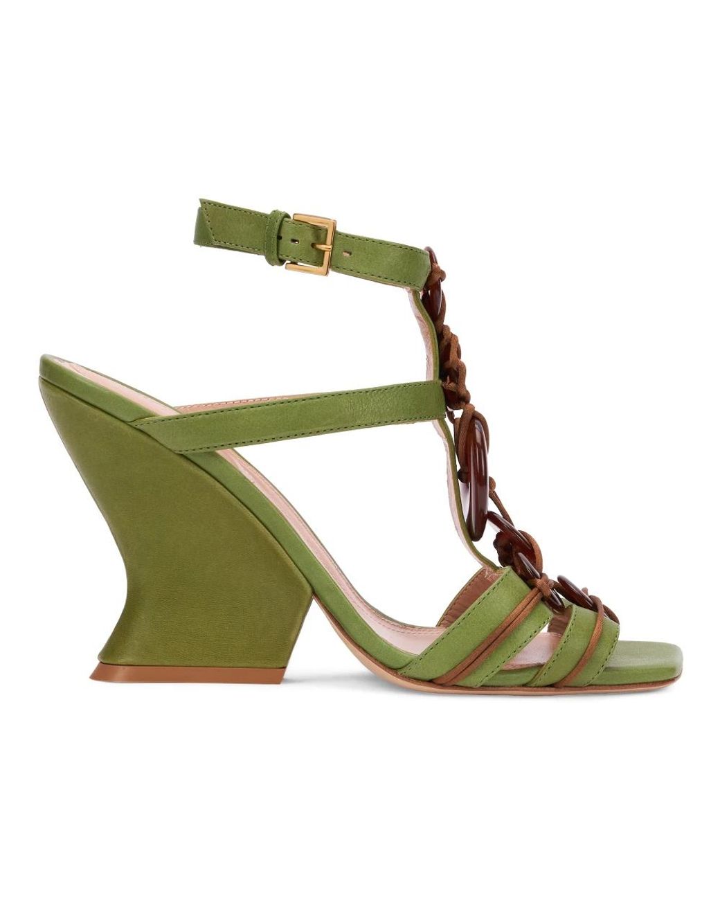 Alberta Ferretti Green High Heel Sandals