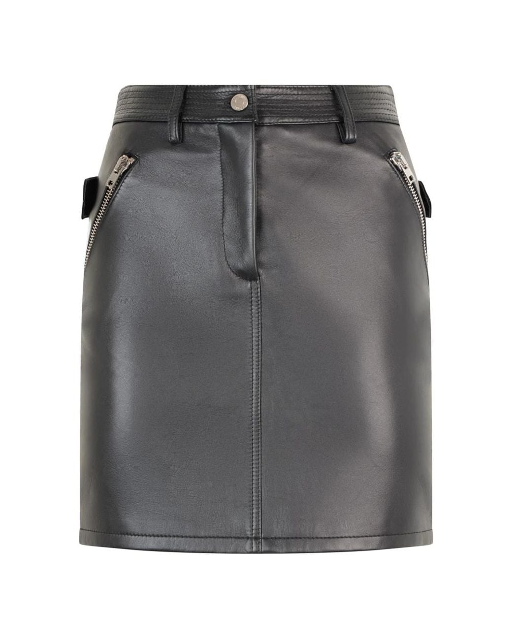 Moschino Gray Leather Skirts