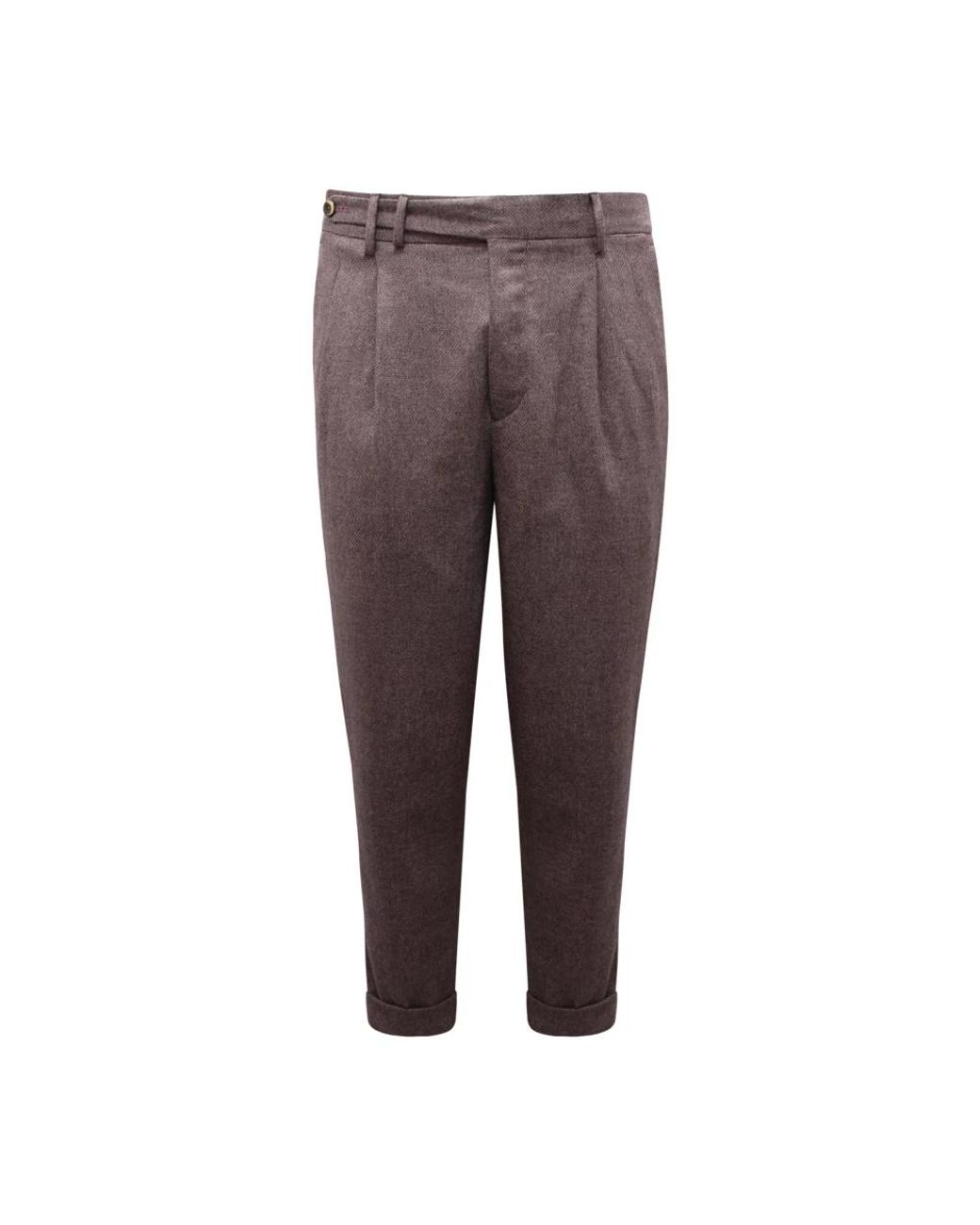 PT01 Brown Slim-Fit Trousers for men