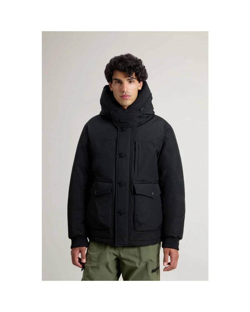 Woolrich Black Winter Jackets for men