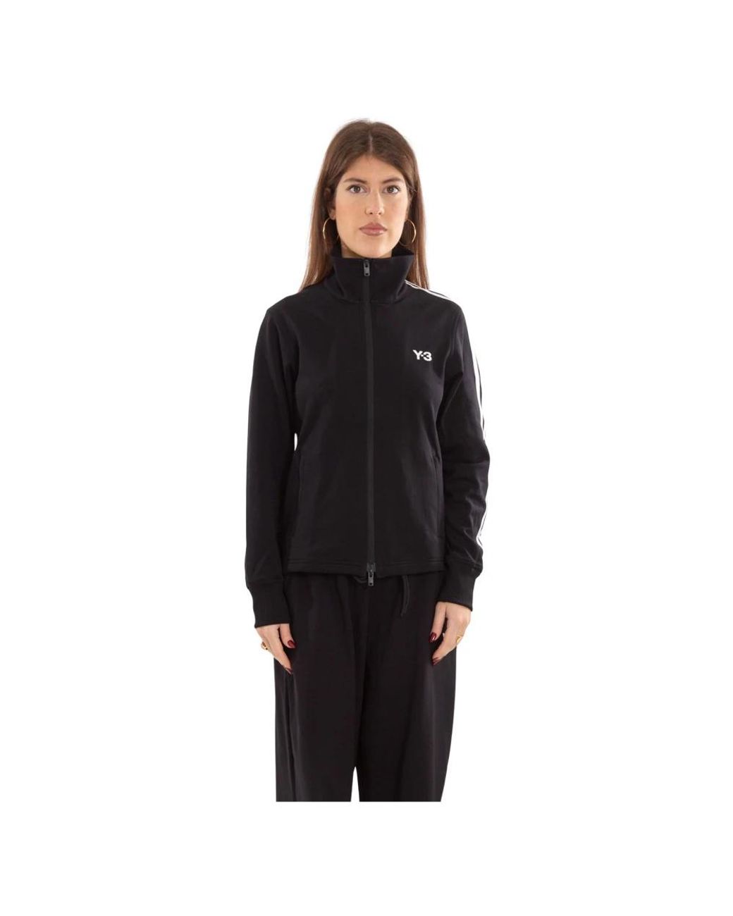 Y-3 Hoodies & Sweatvesten ,Zwart ,Polyester 3-Stripes Trainingsjack in het Black