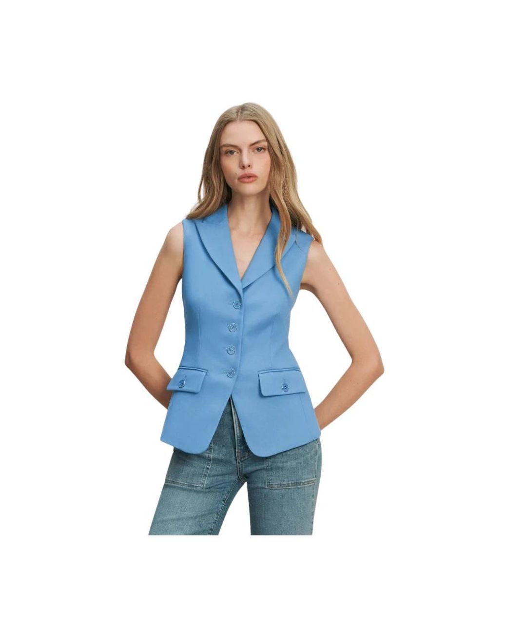 Veronica Beard Blue Waistcoats