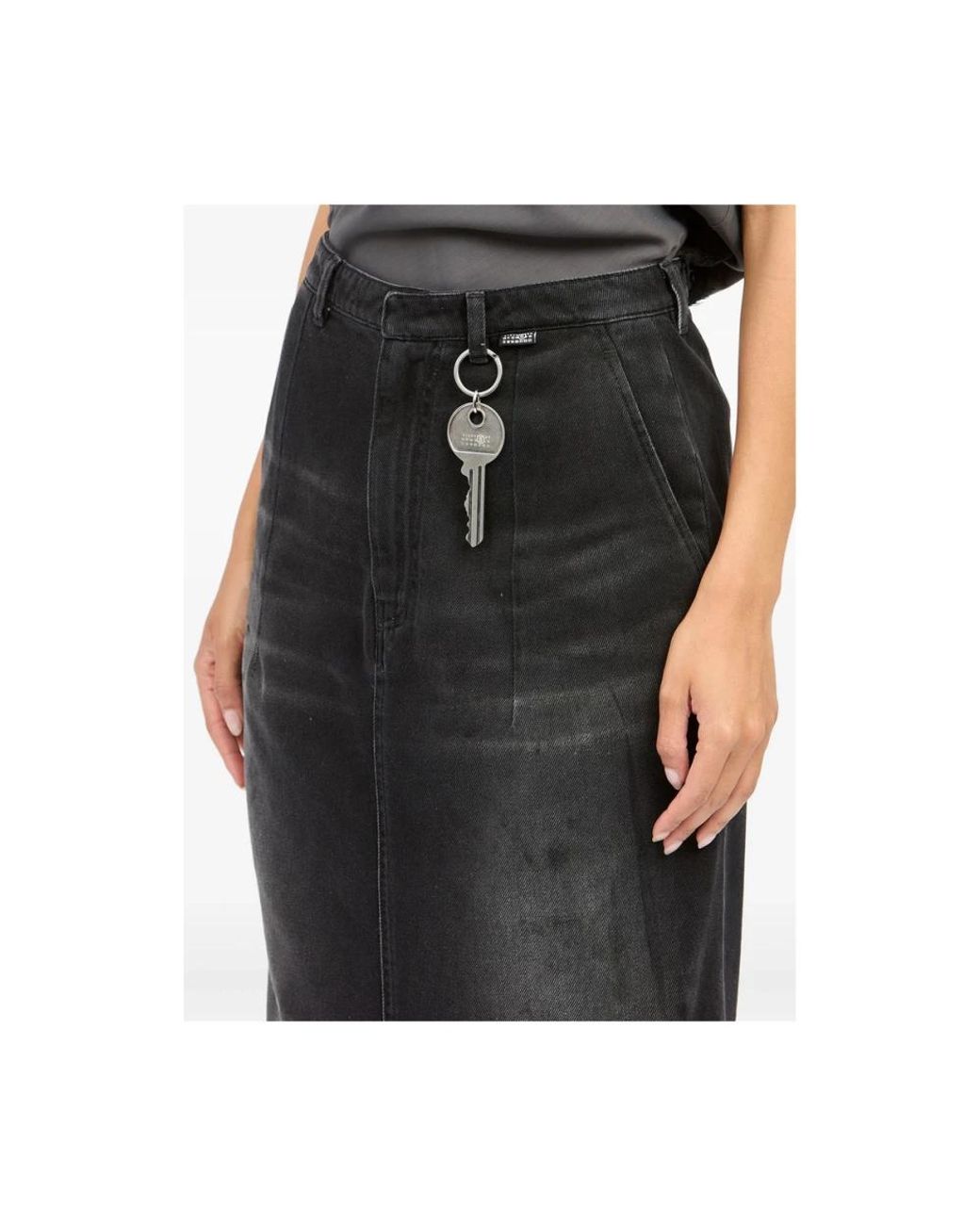 MM6 by Maison Margiela Gray Keyrings for men