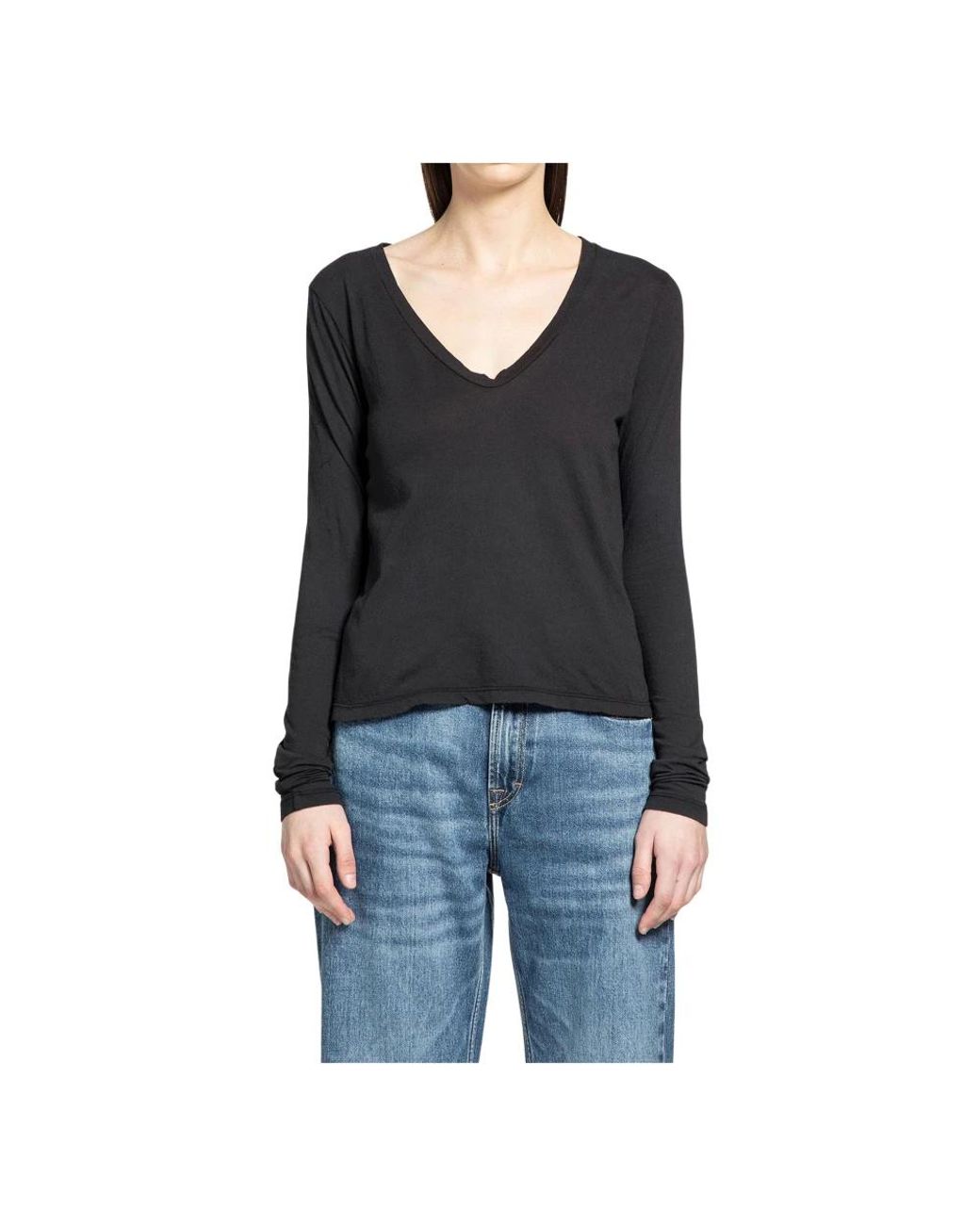 James Perse Black Long Sleeve Tops