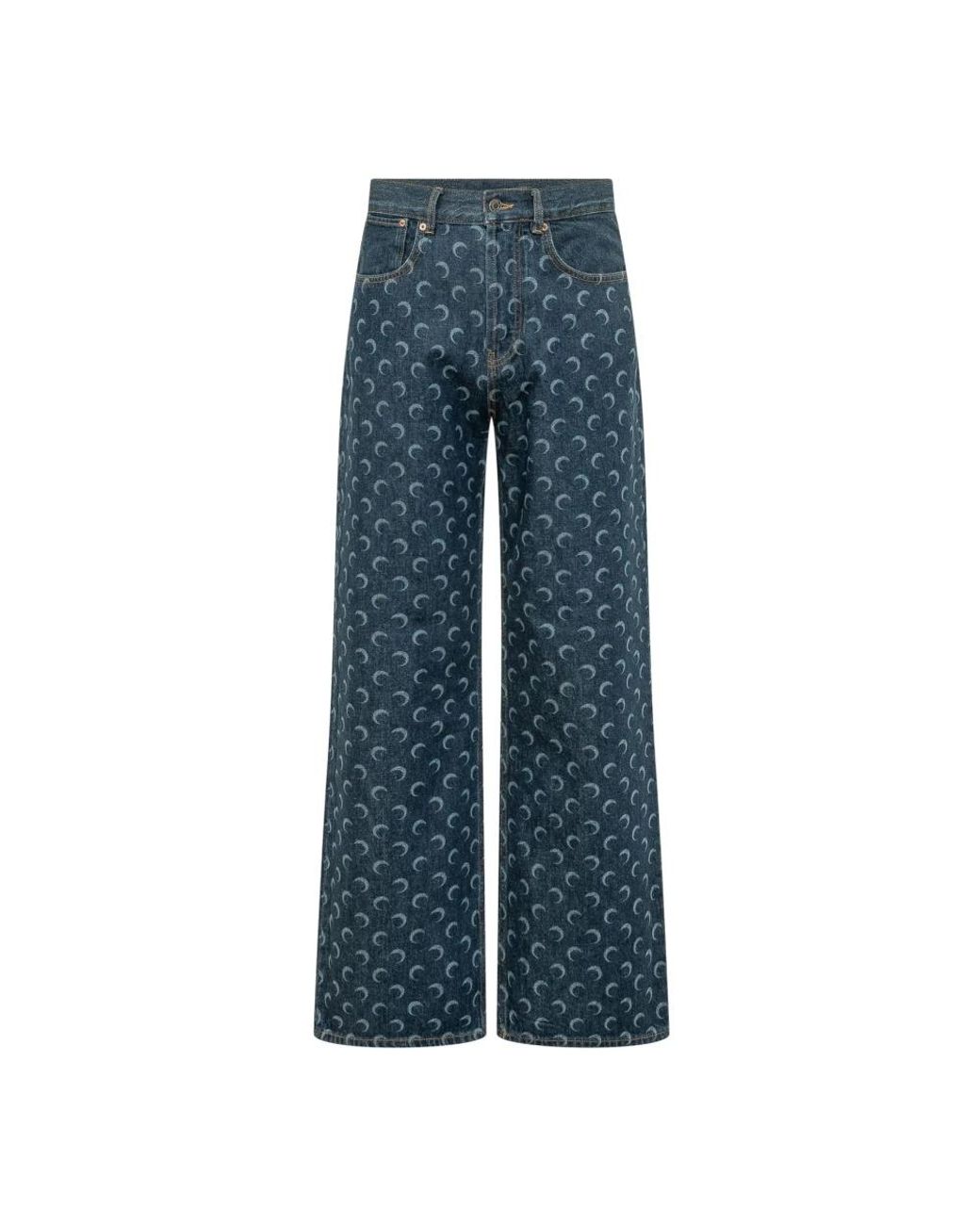 MARINE SERRE Blue Wide Jeans for men