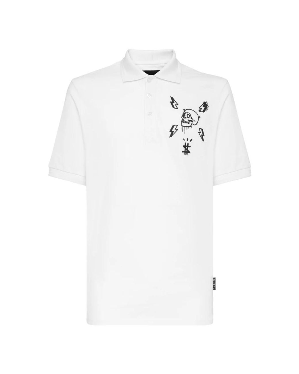 Philipp Plein Tops ,Wit ,Katoen T-Shirt Ronde Hals Skull in het White voor heren