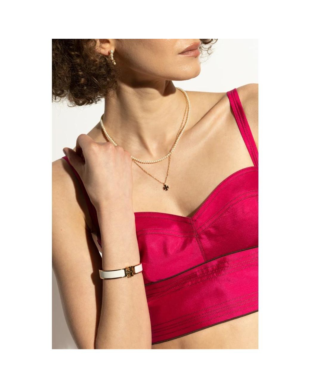 Tory Burch Accessoires ,Kira Emaille Armband in het Metallic