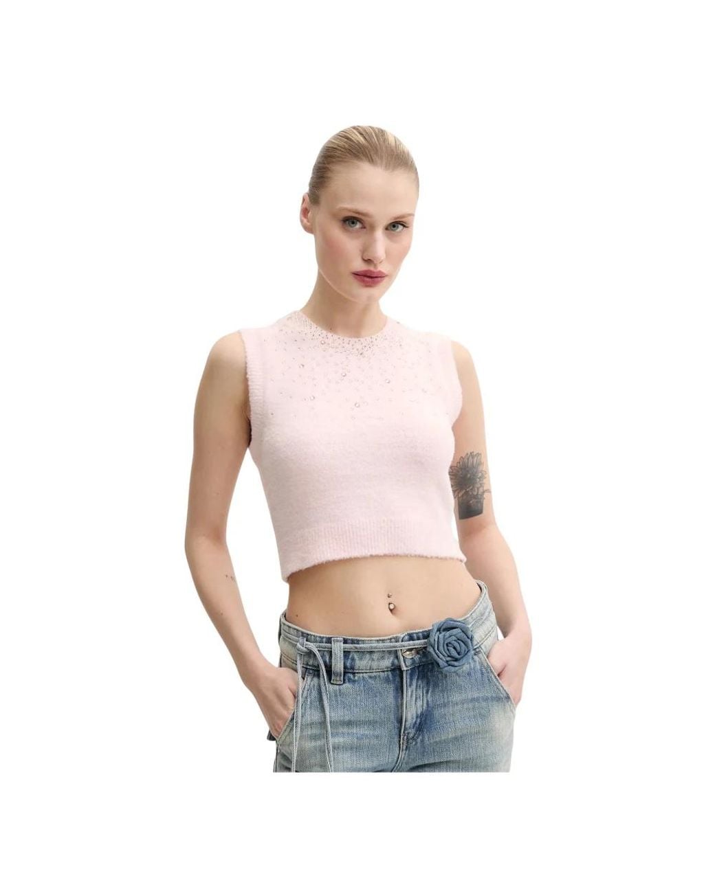 Sleeveless Tops Aniye By de color Pink