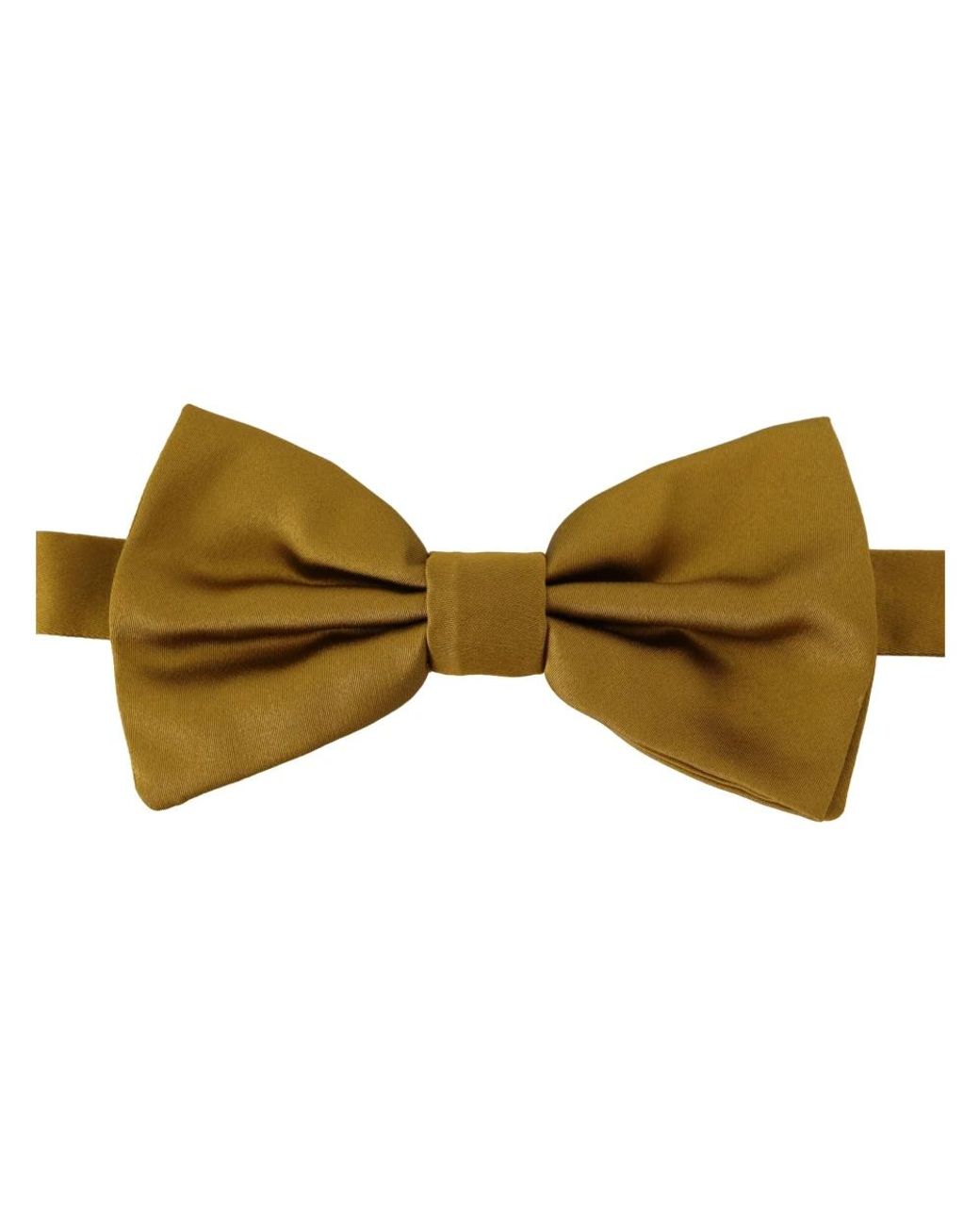 Dolce & Gabbana Accessoires ,Bruin ,Elegante Mosterdgele Zijden Vlinderdas in het Yellow voor heren