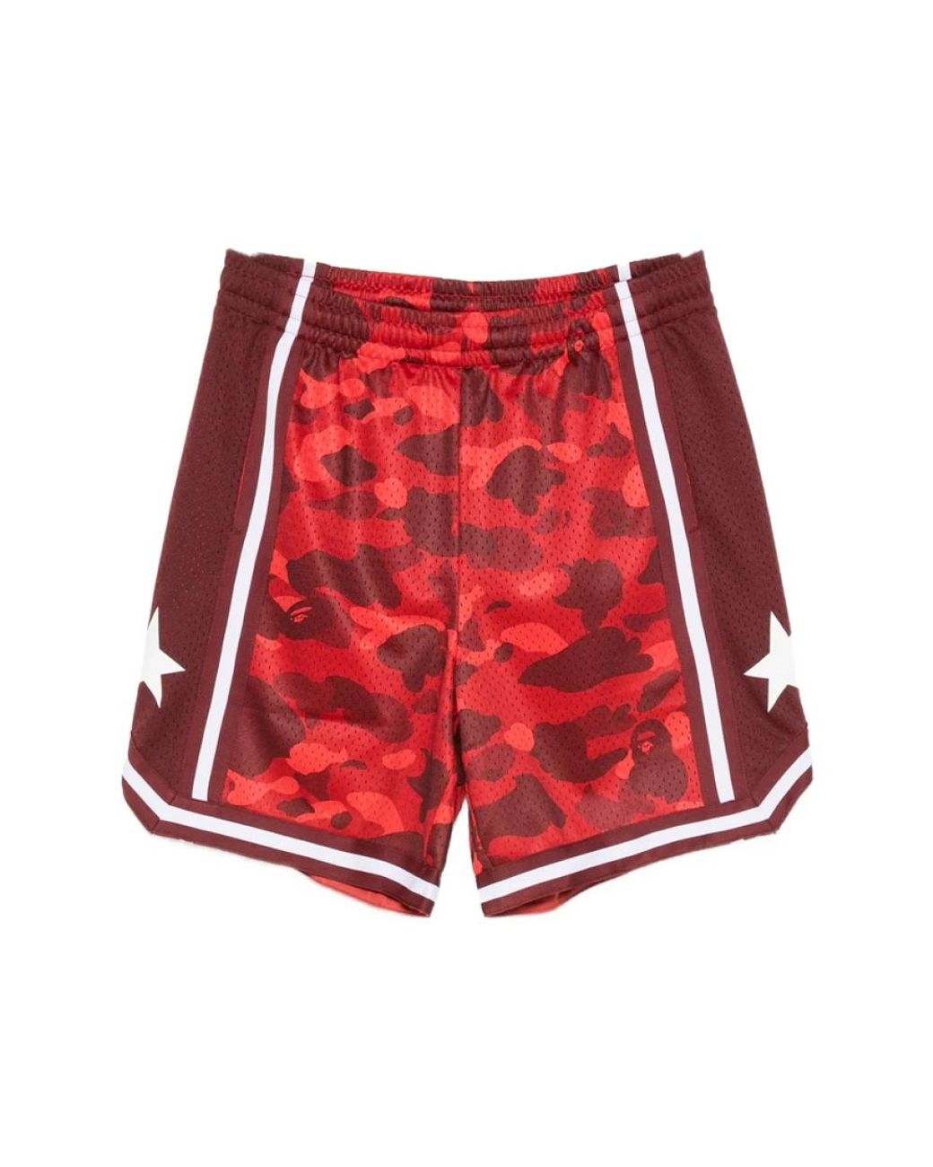 A Bathing Ape Abc Camo Mesh Shorts in het Red voor heren