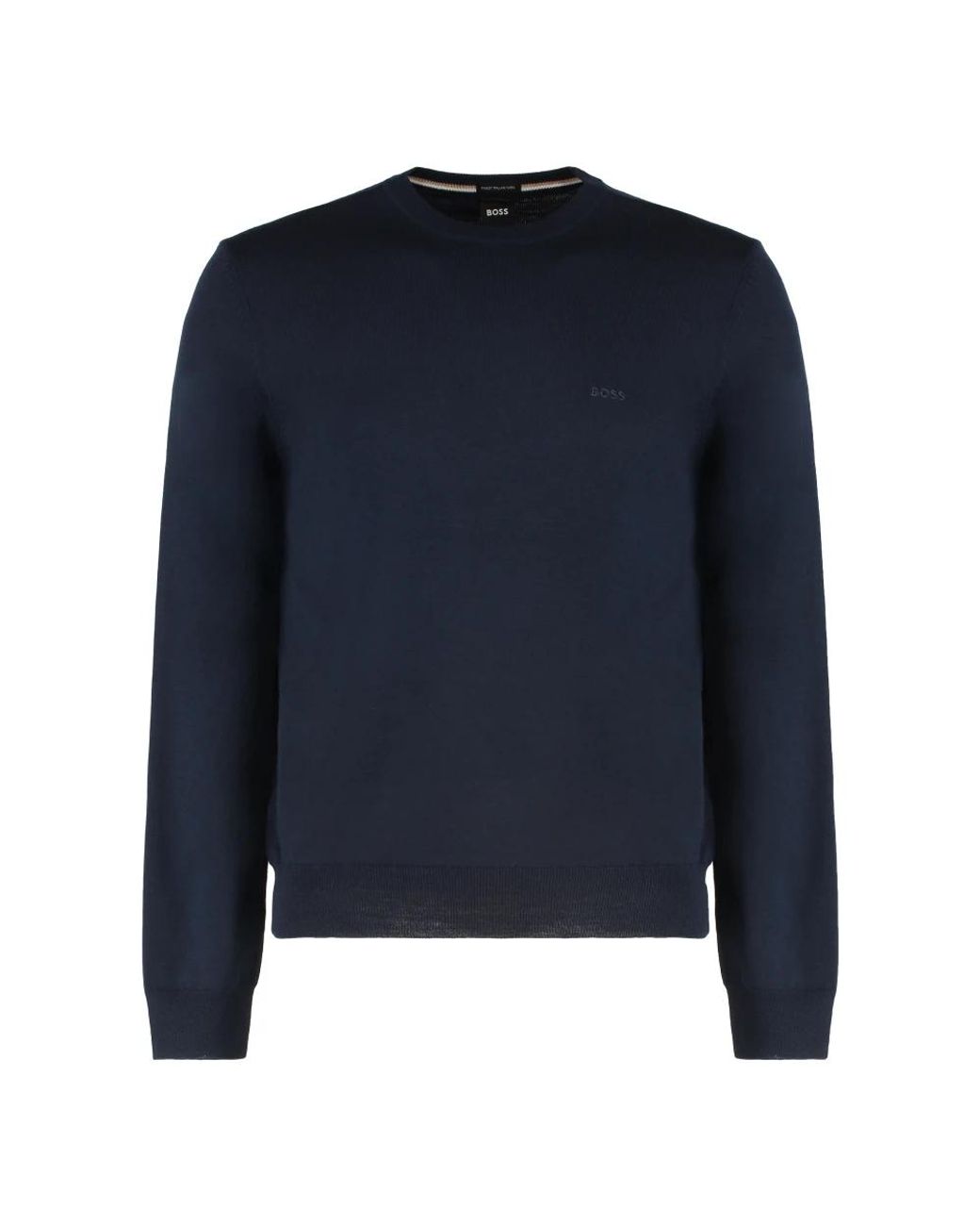 Boss Blue Round-Neck Knitwear for men