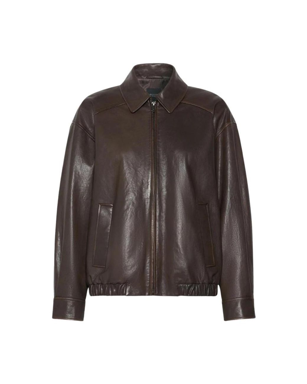 Weekend by Maxmara Cose Leren Jas in het Brown