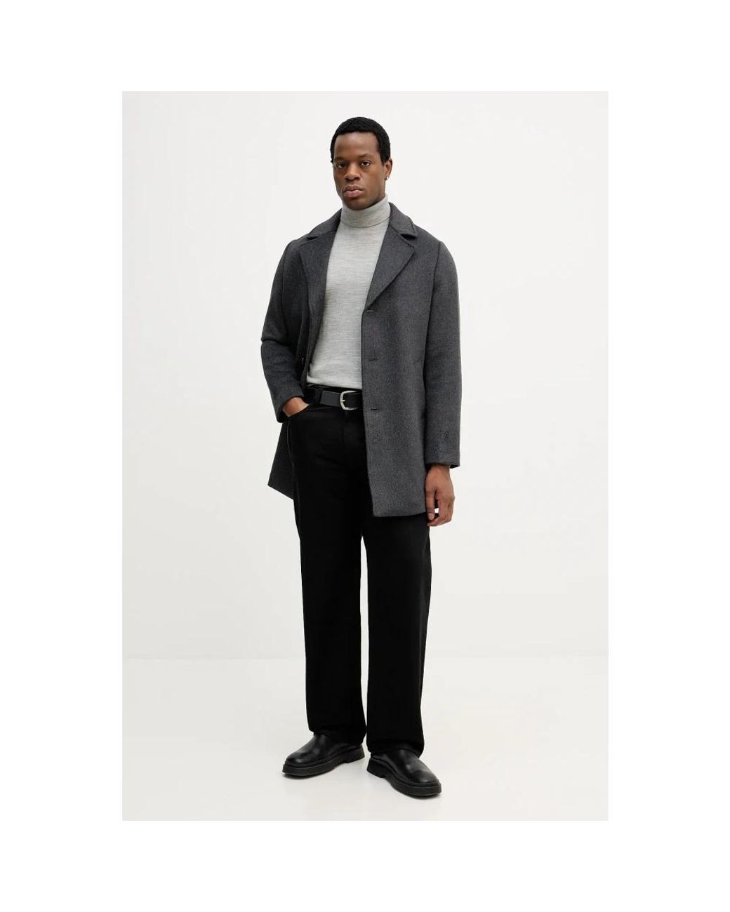 Single-Breasted Coats Guess pour homme en coloris Black